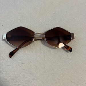Hexagonal Brown Sunglasses